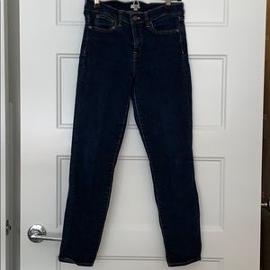 J.Crew darkish denim 5-pocket skinny jeans